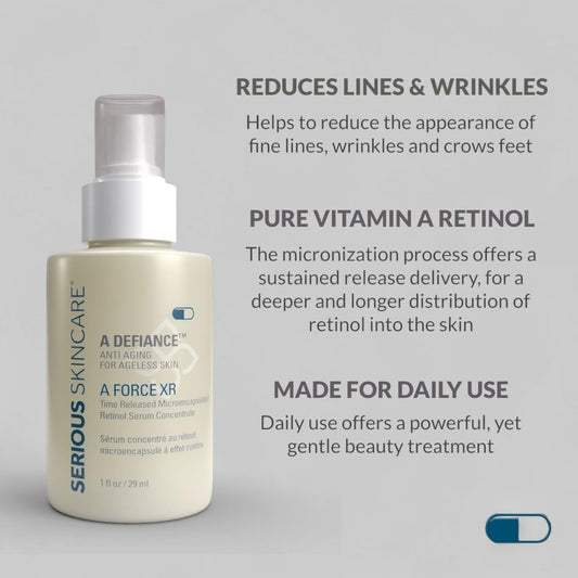 Serious Skincare A Force XR serum swirl shows lightweight texture