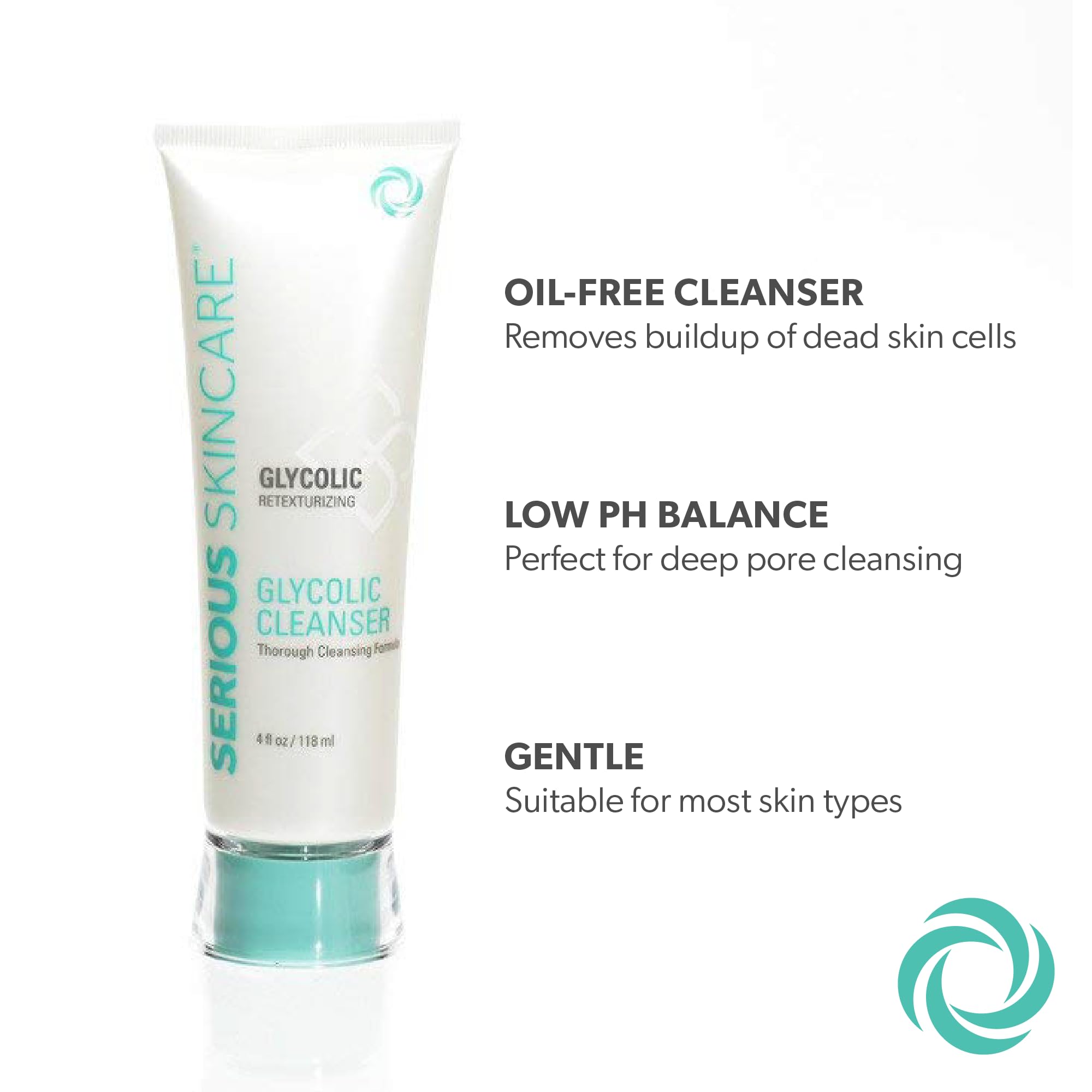 Neck application scene with creamy formula delivering gentle cleansing for neck area.