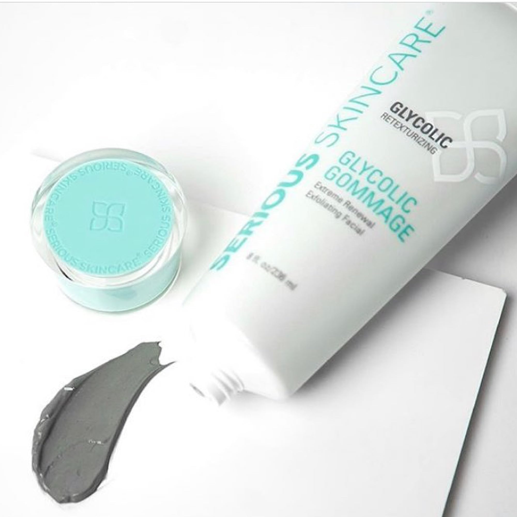 Serious Skincare Glycolic Gommage packaging highlights premium skincare experience.