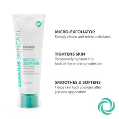 Serious Skincare Glycolic Gommage closeup showing smoother skin texture.