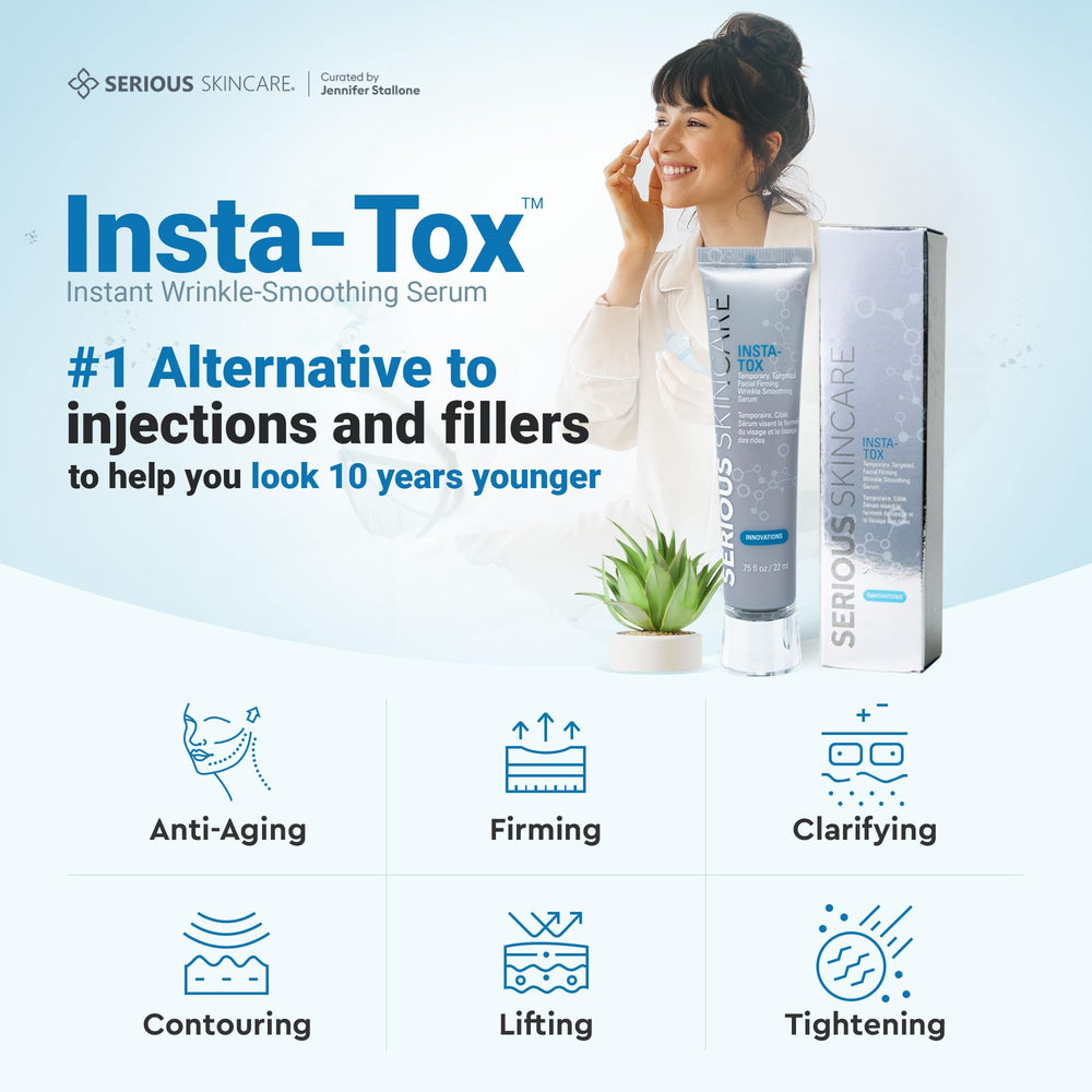 Serious Skincare INSTA-TOX before-after comparison highlights smoothing potential