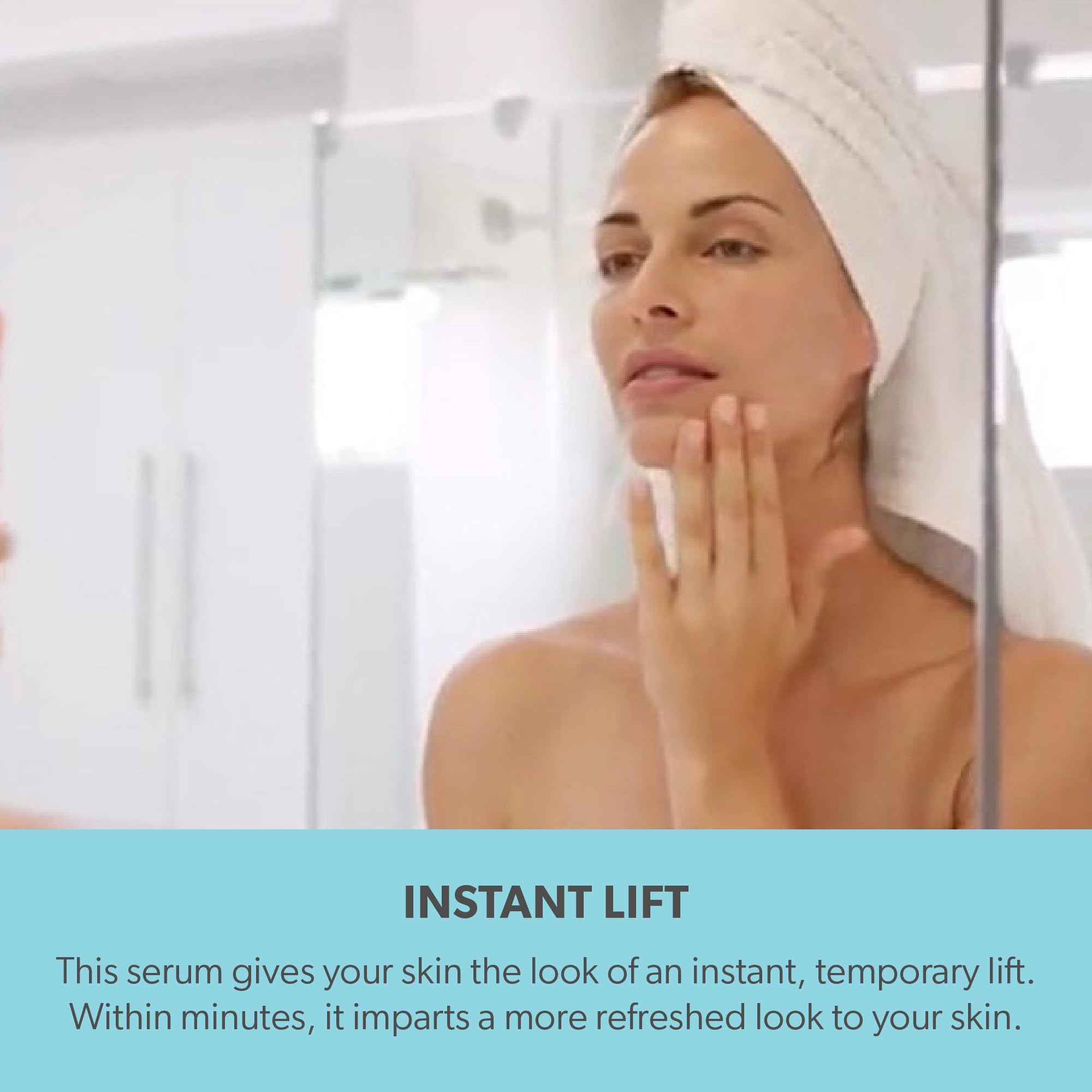 Serious Skincare INSTA-TOX facial-tightening effect suggests lifted, refreshed skin