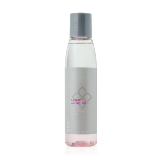 Serious Skincare Lash Bath bottle demonstrating dual-phase formula for gentle eye makeup removal.