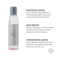 Serious Skincare Lash Bath with cotton pad showing gentle, oil-free cleansing around the eye area.