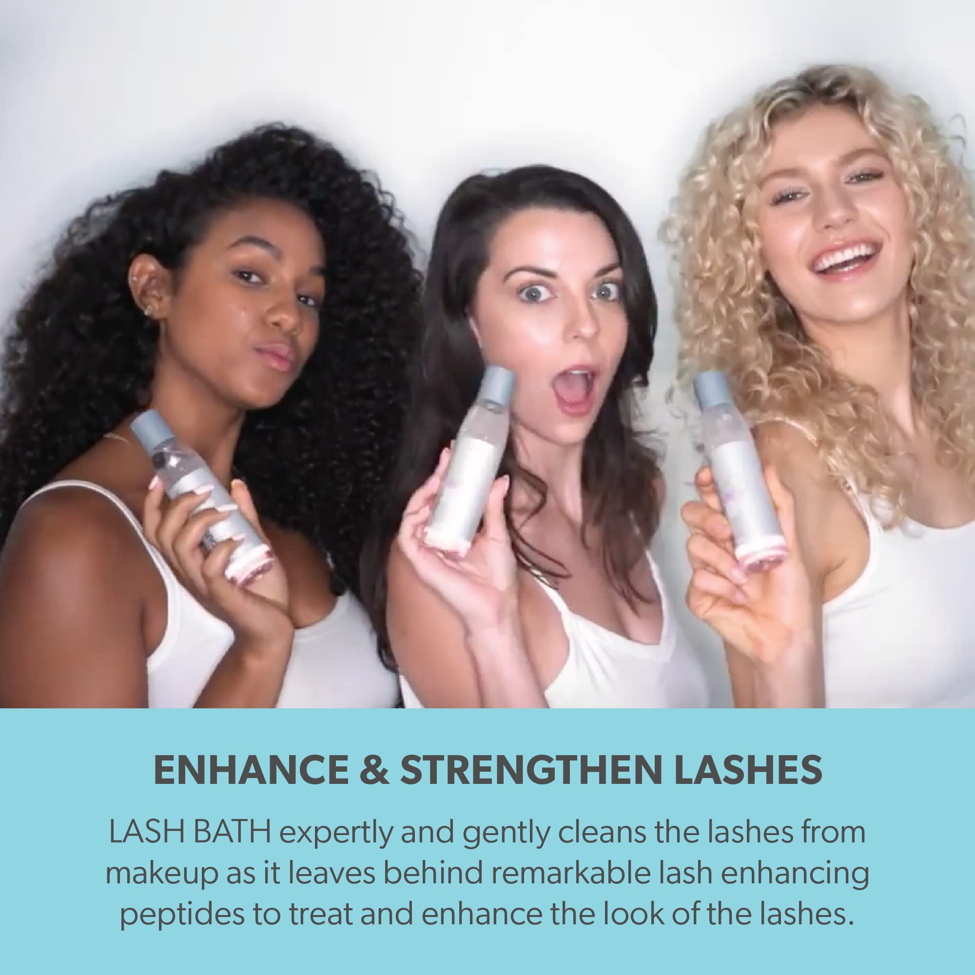 Serious Skincare Lash Bath pump and bottle with clear finish suggesting no-greasy residue.