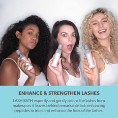Serious Skincare Lash Bath pump and bottle with clear finish suggesting no-greasy residue.