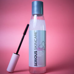 Serious Skincare Lash Bath package close-up showing cruelty-free seal.
