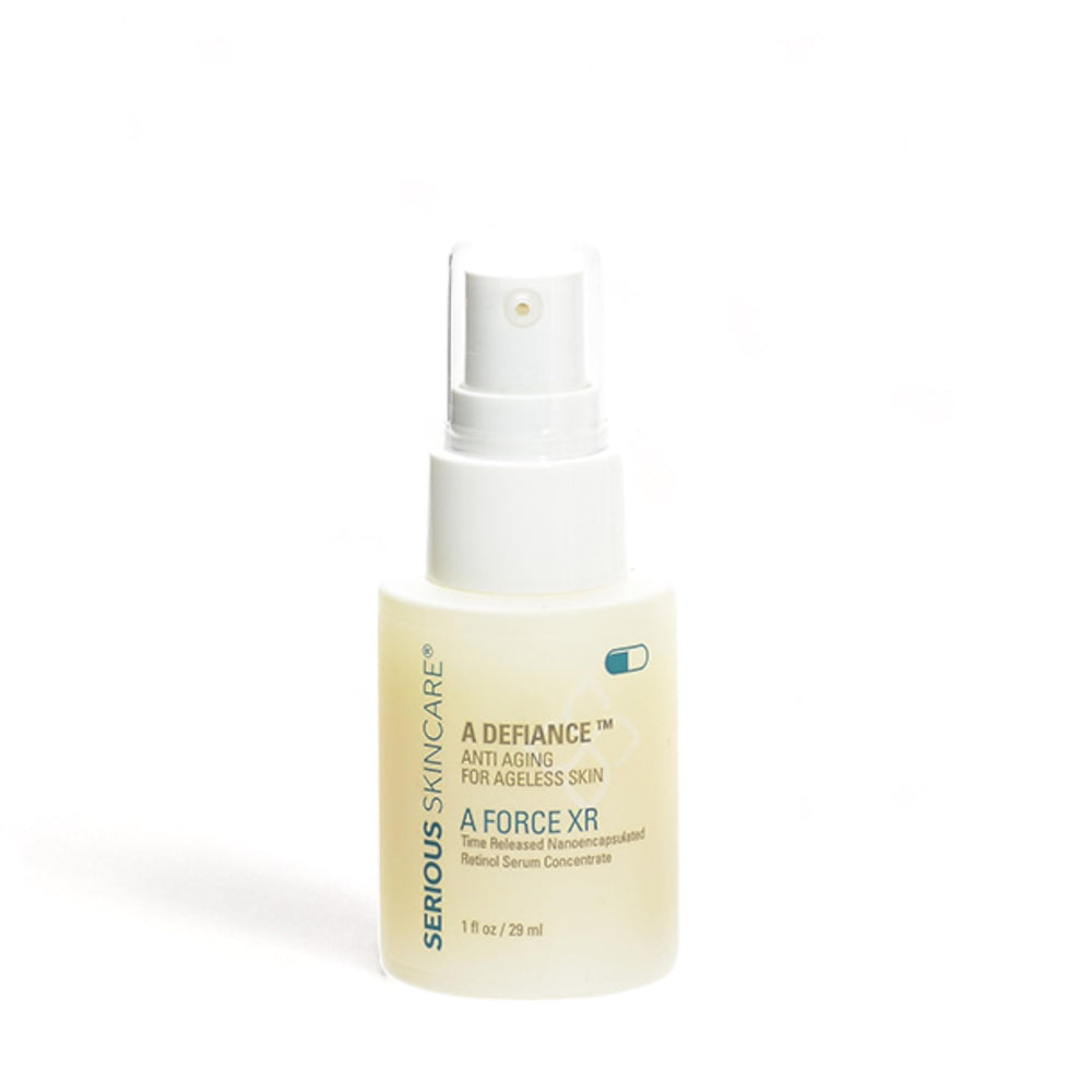 Serious Skincare Vitamin A Force XR serum pour shows precise application for radiant skin.