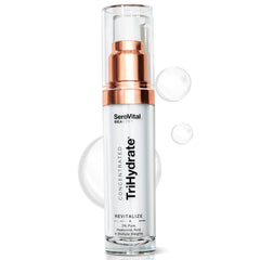 Serovital TriHydrate bottle closeup highlighting daily hydration support.