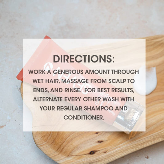 SEVEN GAZAR BALANCE curly hair application demonstrates one-step cleanse for textured hair.