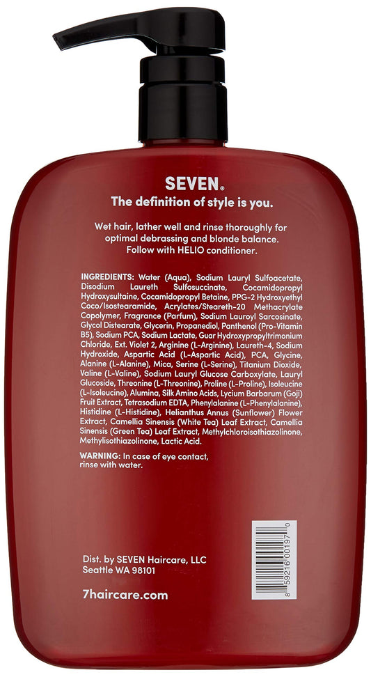 Seven Rinzu Helio Violet shampoo pump-foam-closeup showing creamy lather for toning.
