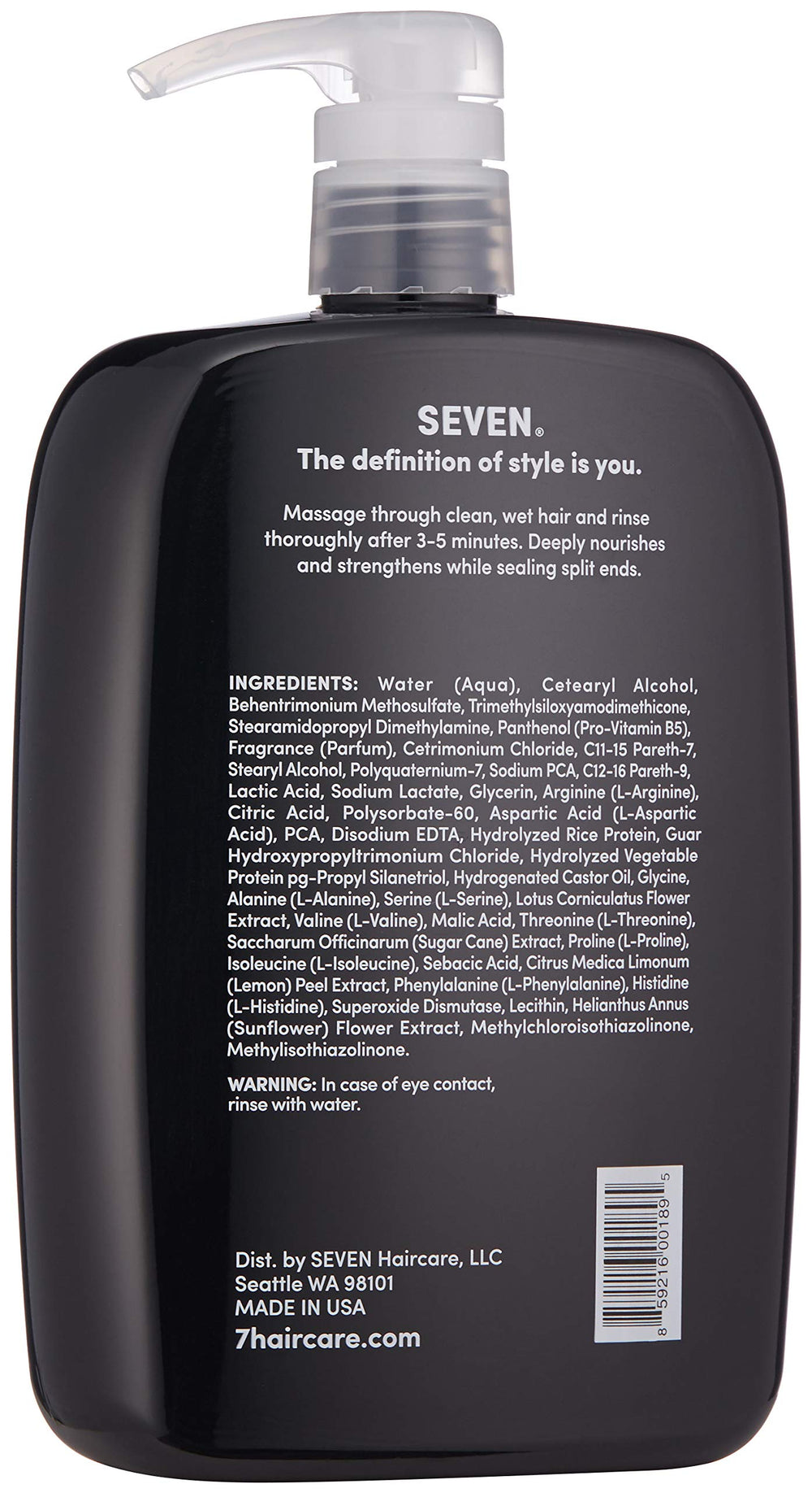 SEVEN Kente Bond conditioner application hands, smooths dry hair and reduces breakage over time