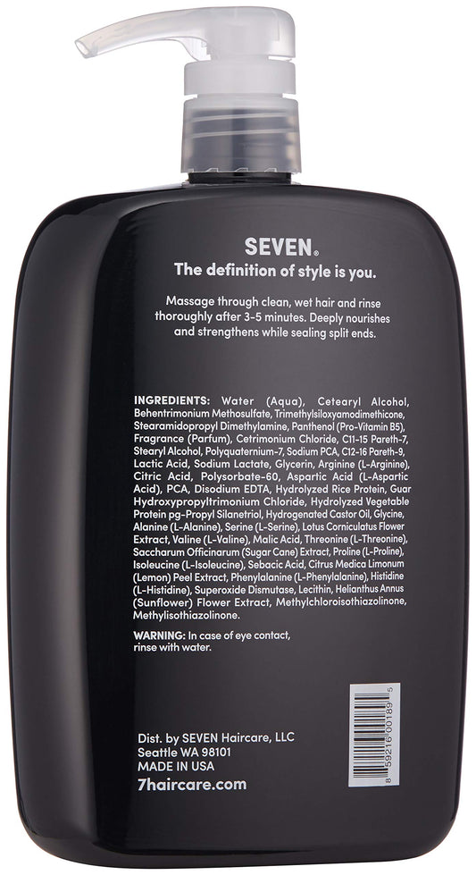 SEVEN Kente Bond conditioner application hands, smooths dry hair and reduces breakage over time