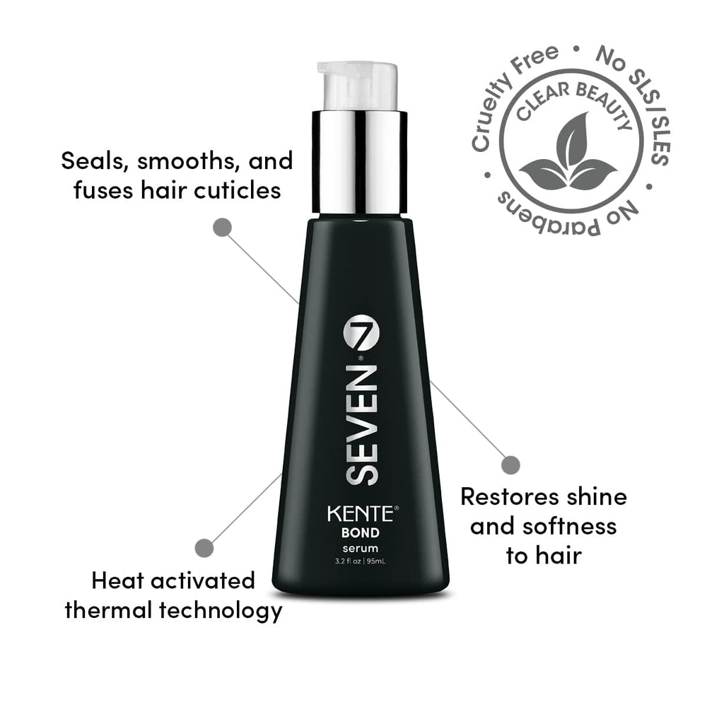 SEVEN Kente Bond Serum apply texture demonstrates easy application for frizz control.