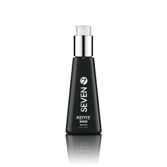 SEVEN Kente Bond Serum bottle front for smoothing damaged ends and restoring shine.