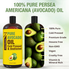 Seven Minerals Avocado Oil pour for easy application and conditioning