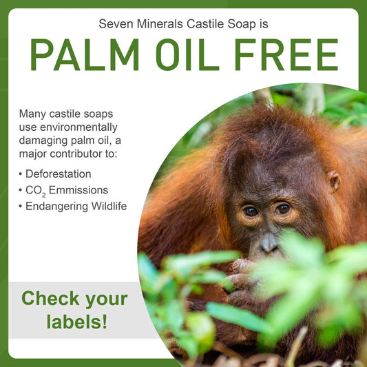 Seven Minerals Castile Soap pour-action shot suitable for multi-use cleaning at home