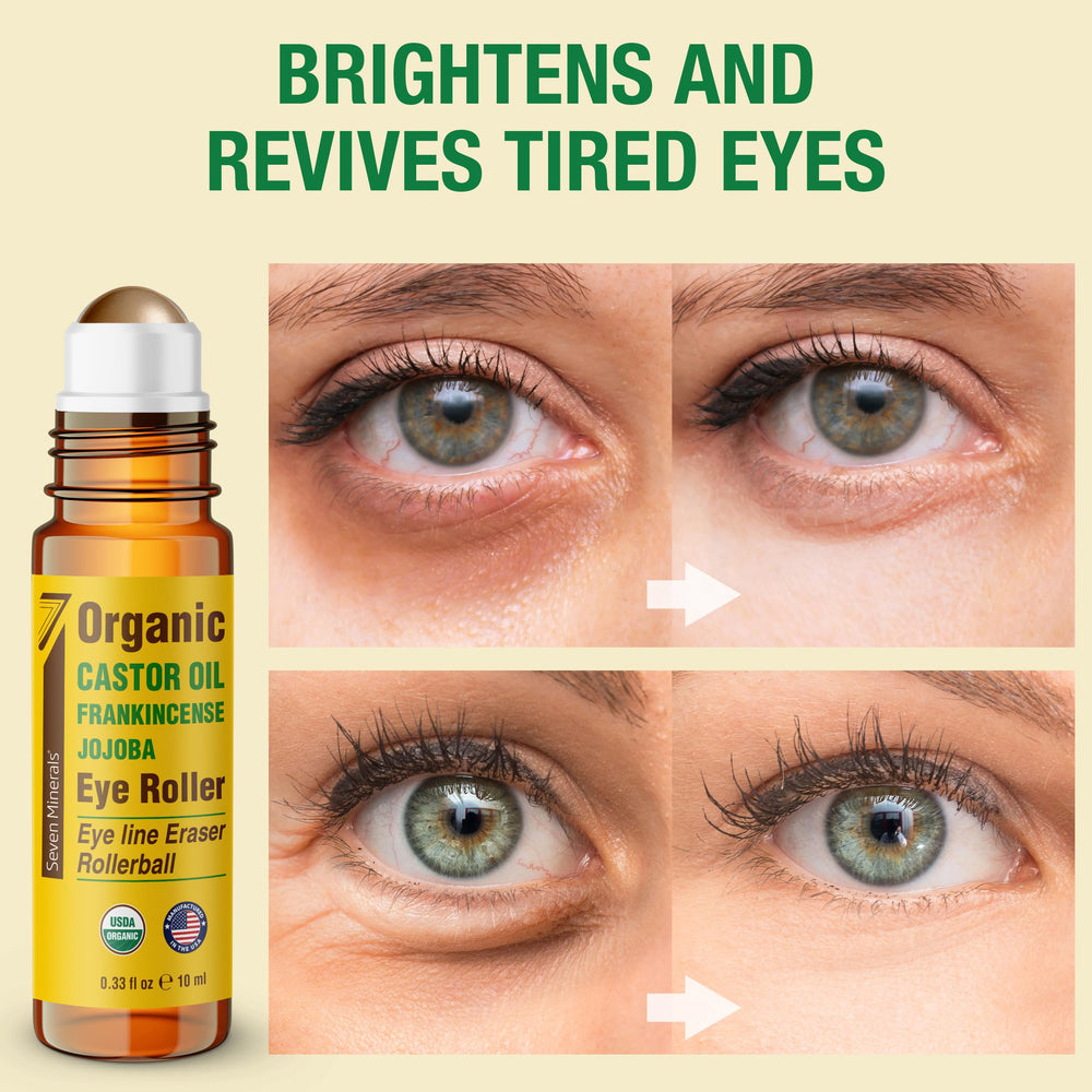 Seven Minerals eye roller with stainless steel ball provides smooth, mess-free application