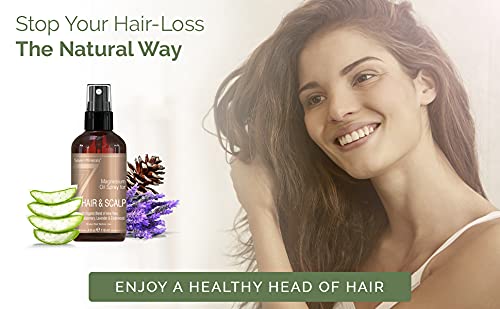 Seven Minerals magnesium spray contacting scalp during use demonstrates refreshing application.