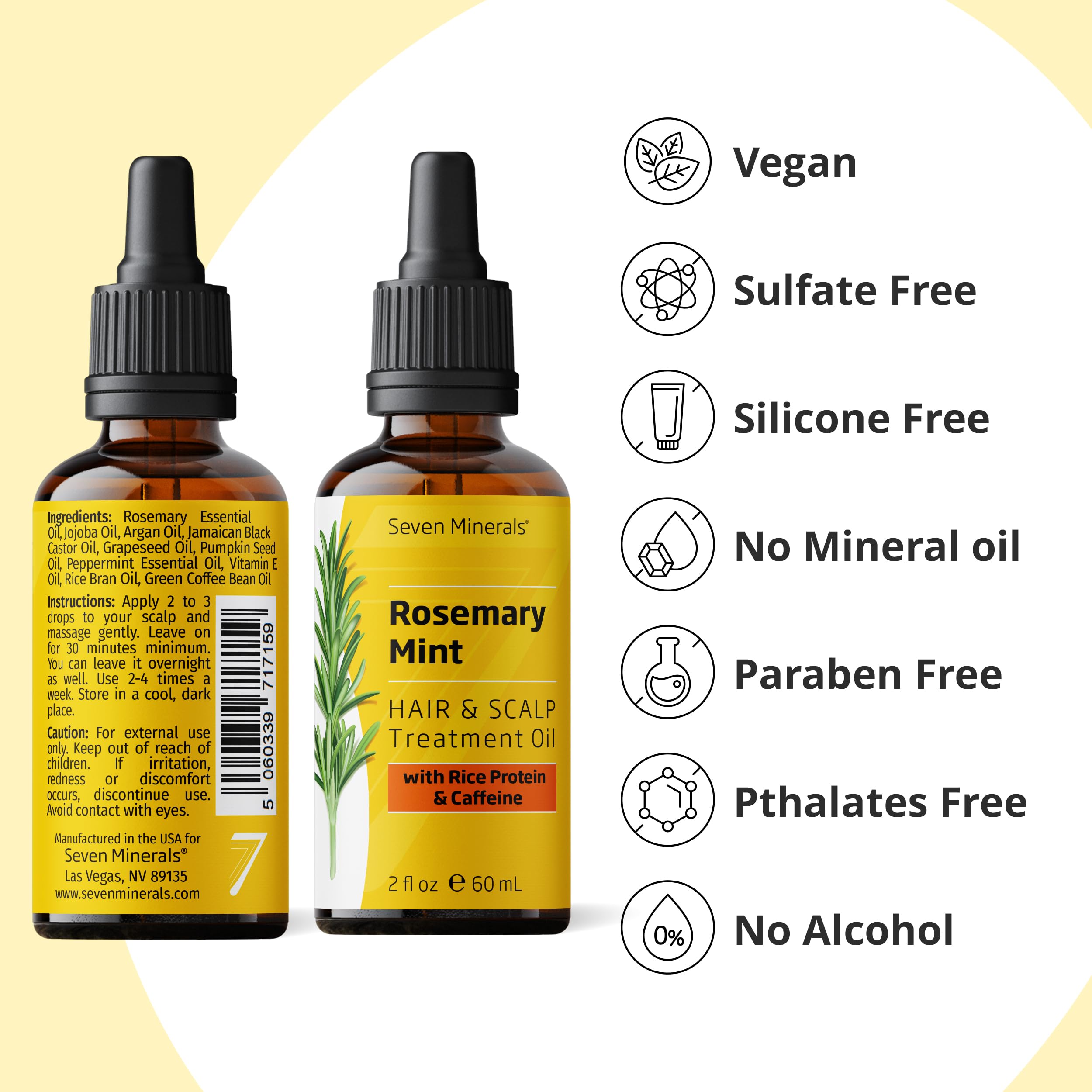 Healthy-looking hair strands after using Seven Minerals Rosemary Oil
