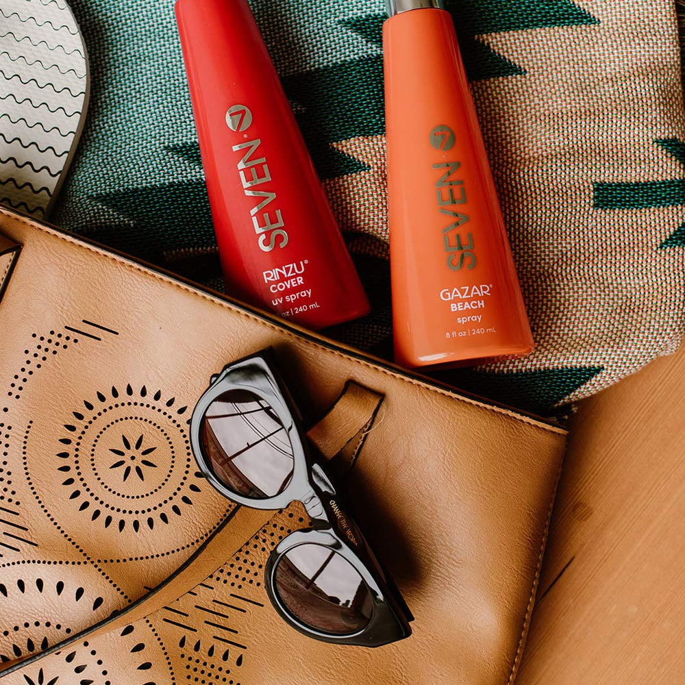 SEVEN Rinzu Cover UV Hairspray includes zinc and white tea for UV protection