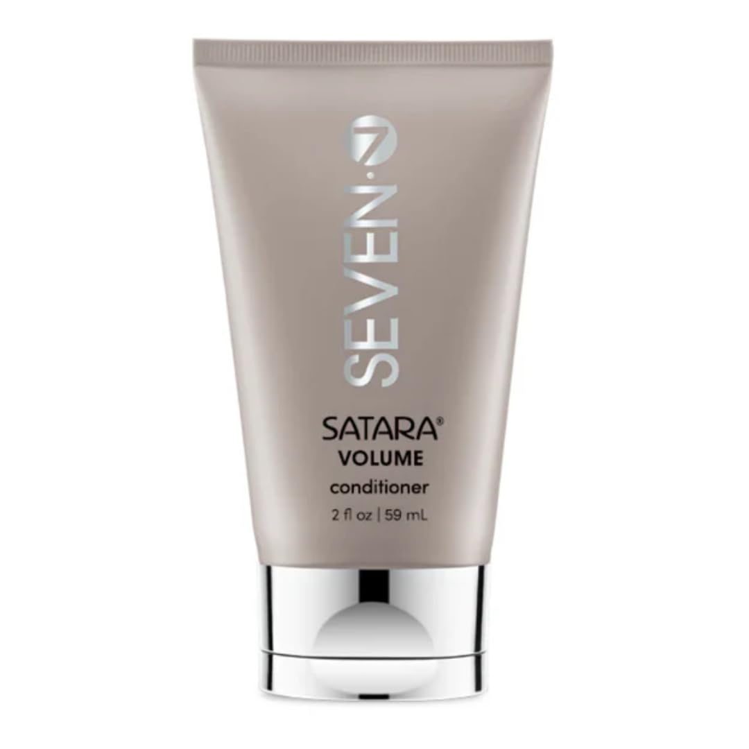 SEVEN Satara Volume Conditioner bottle promoting smooth, voluminous hair with nourishing oils.