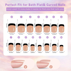 Sevgob exit short square nails ready for quick at-home application.