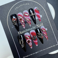 Sevgob gothic nails with detailed hand painted art