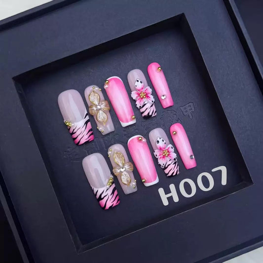 Sevgob long square nails with natural curvature and salon like finish