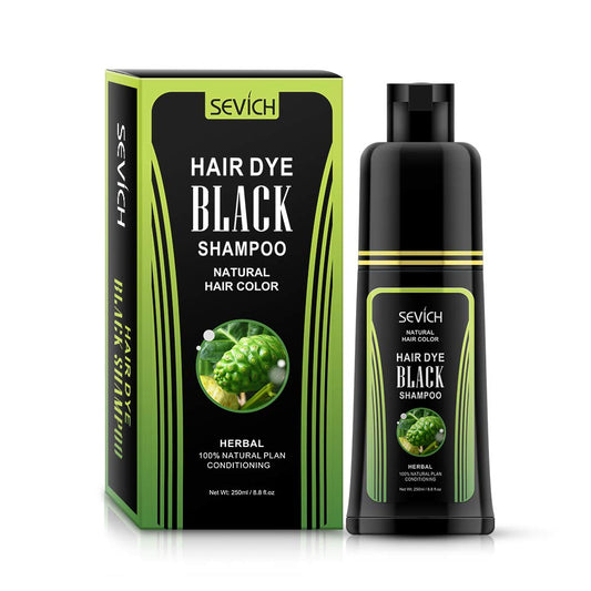SEVICH Black Hair Shampoo bottle for quick at-home color coverage.