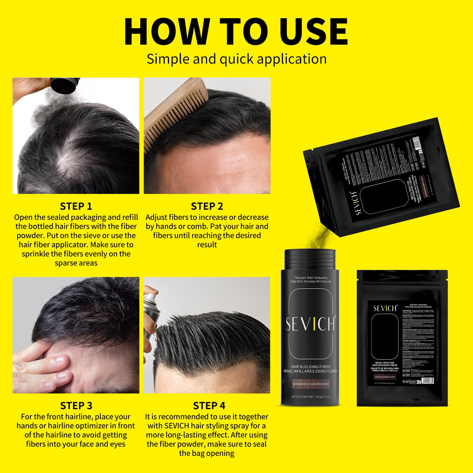 SEVICH complete hair care system image highlights full range of products