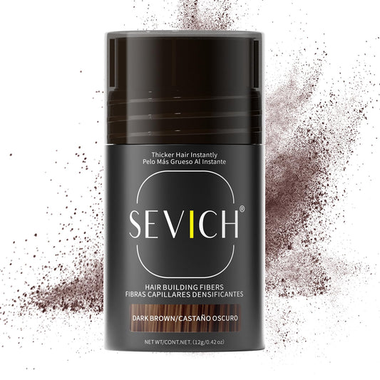 SEVICH Hair Fibers bottle pour shows quick, natural fullness for thinning hair.