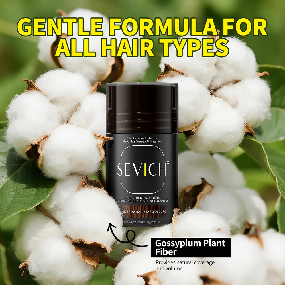 SEVICH Hair Fibers fuller look conveys instant density for daily style.