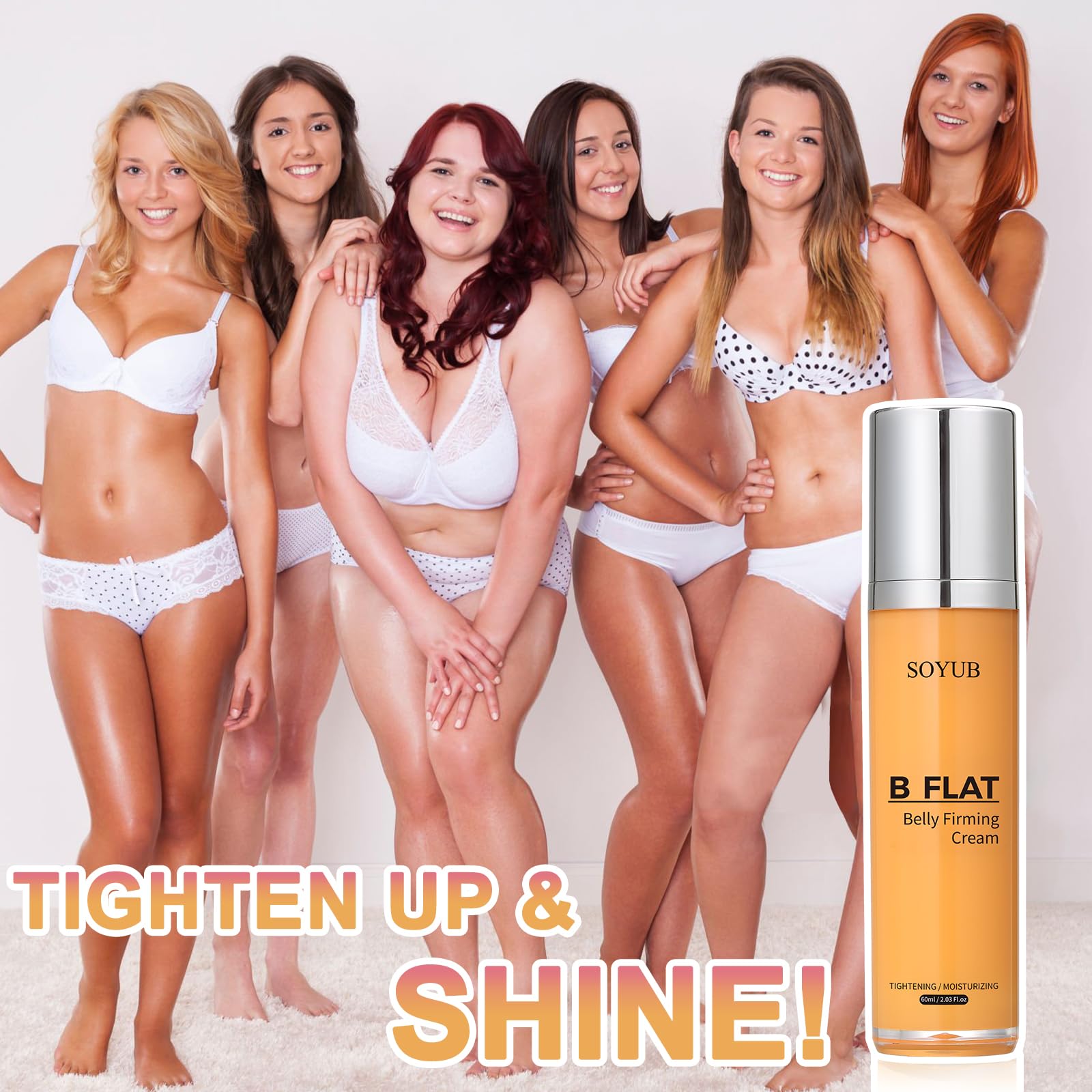 SEWOG B Flat Belly Cream closeup reveals creamy texture and subtle sheen.