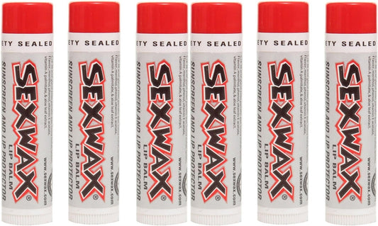 Sex Wax lip balm 6-pack twist-up with SPF 30 protects lips during sun and surf