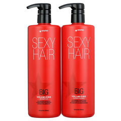 SexyHair Big Volumizing Shampoo bottle pour for refreshed, voluminous hair.