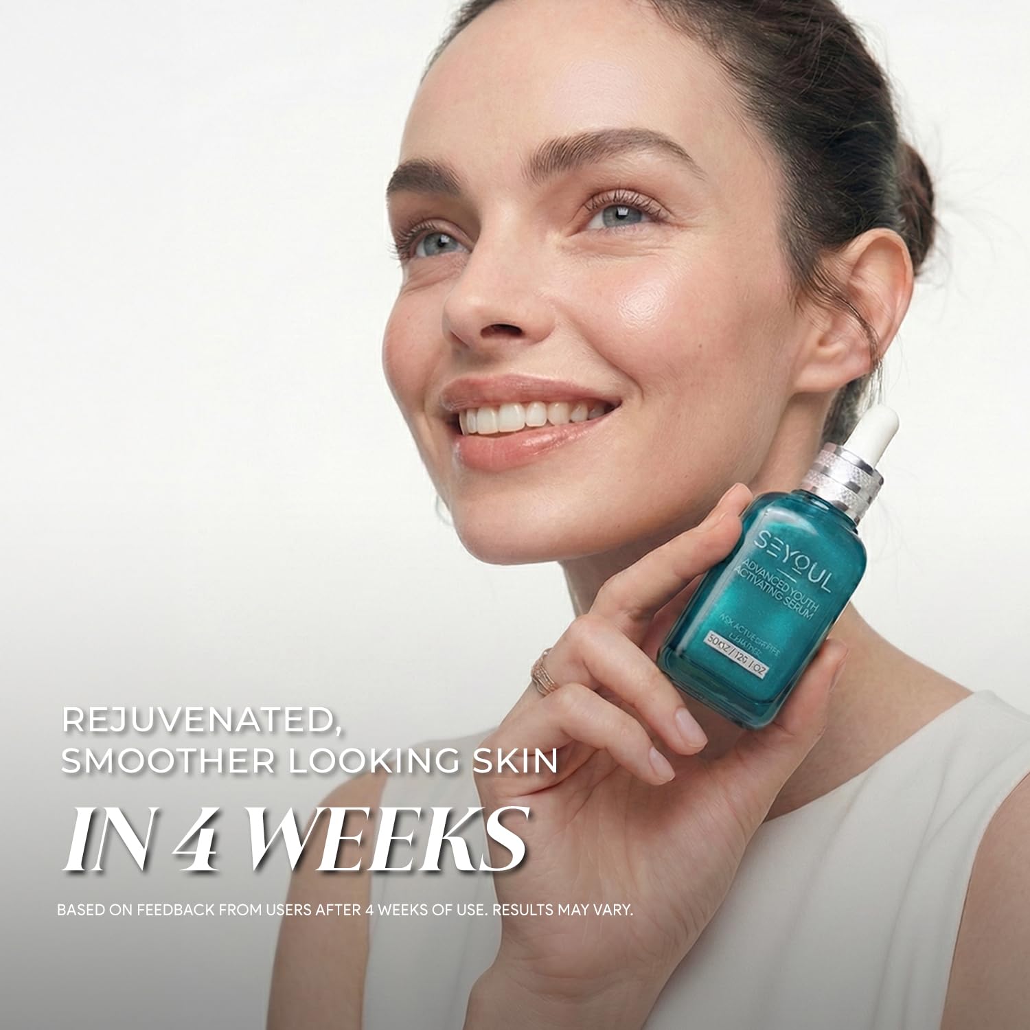 SEYOUL Advanced Youth Serum texture close-up showing lightweight, non-greasy finish ideal for makeup.