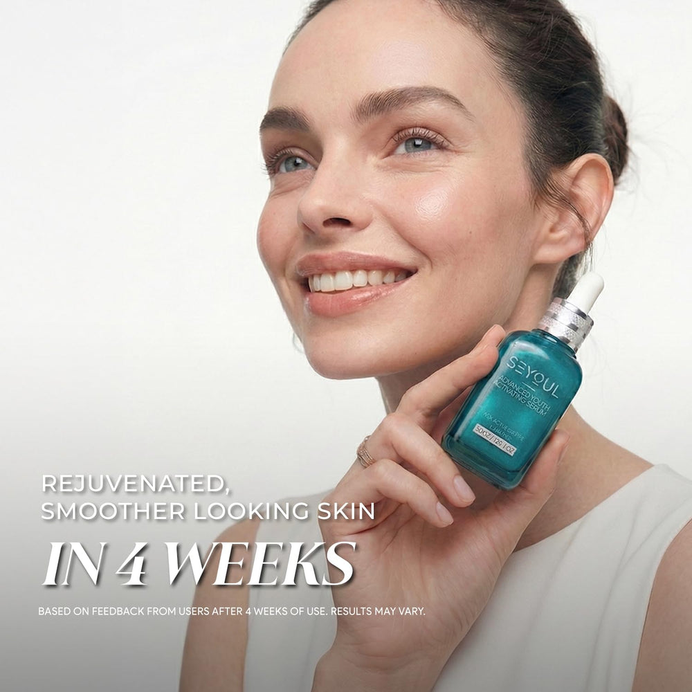 SEYOUL Advanced Youth Serum texture close-up showing lightweight, non-greasy finish ideal for makeup.