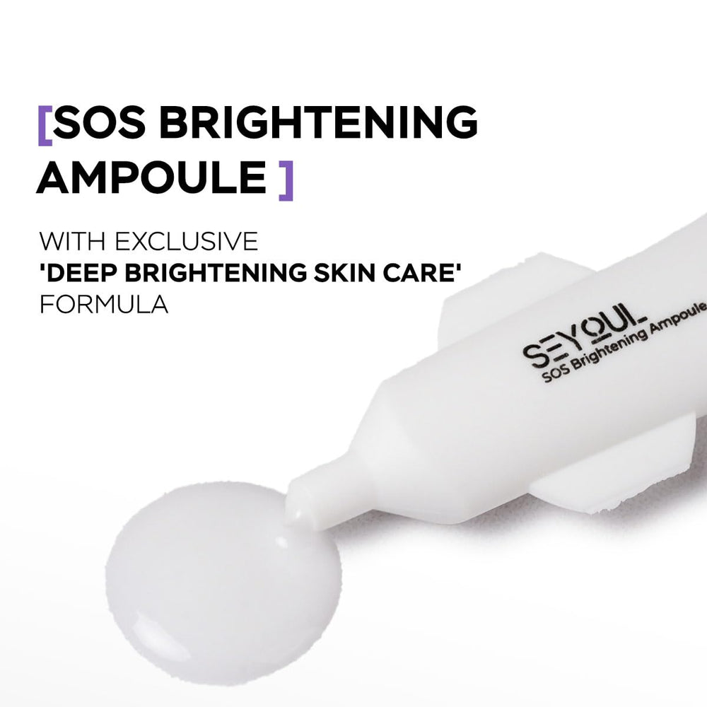 SEYOUL SOS Radiance Ampoule ingredient scene with rosemary extract and fermented collagen