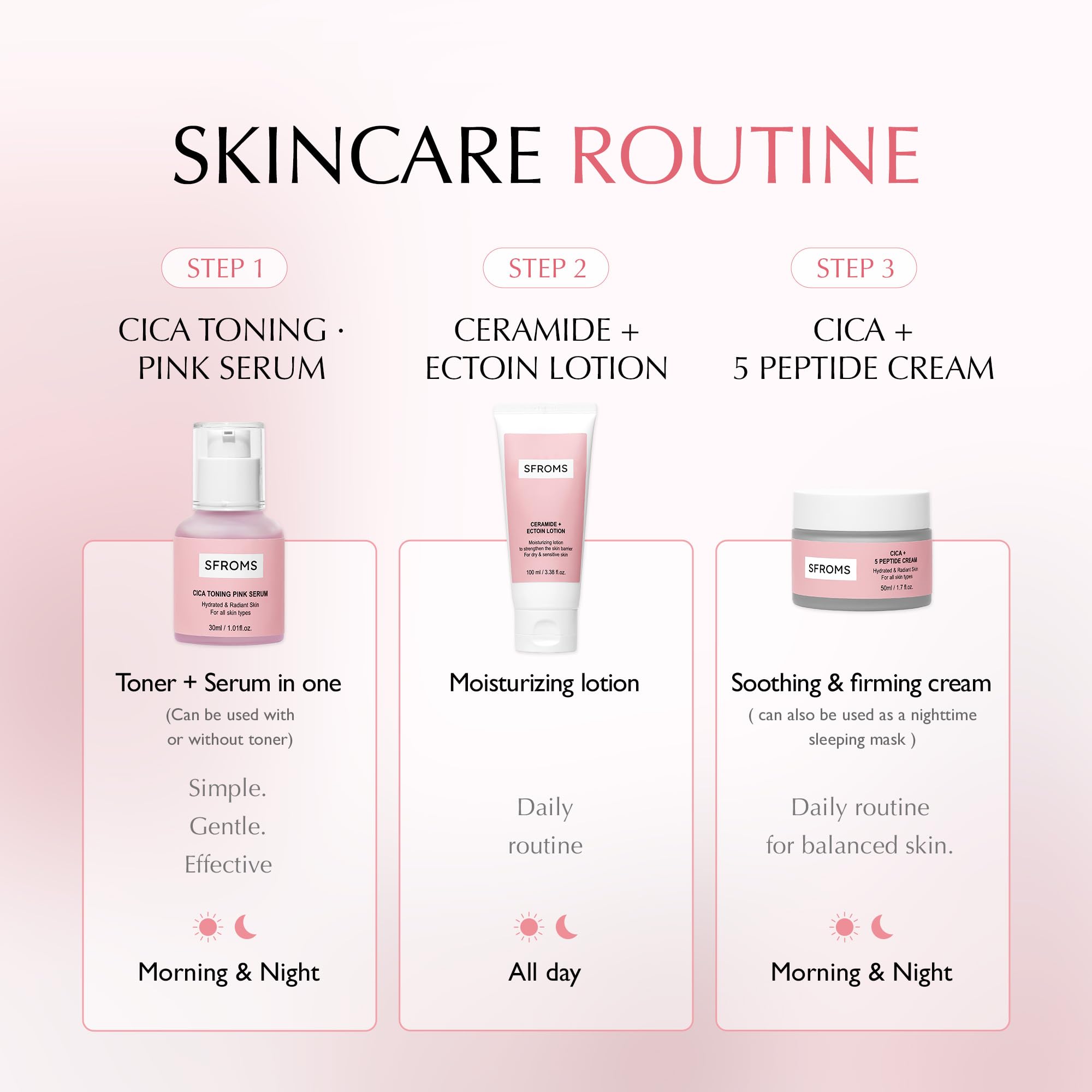SFROMS Suitable for sensitive skin during daily routine