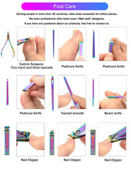 SFYDOM Rainbow manicure kit big nail clipper for thick nails