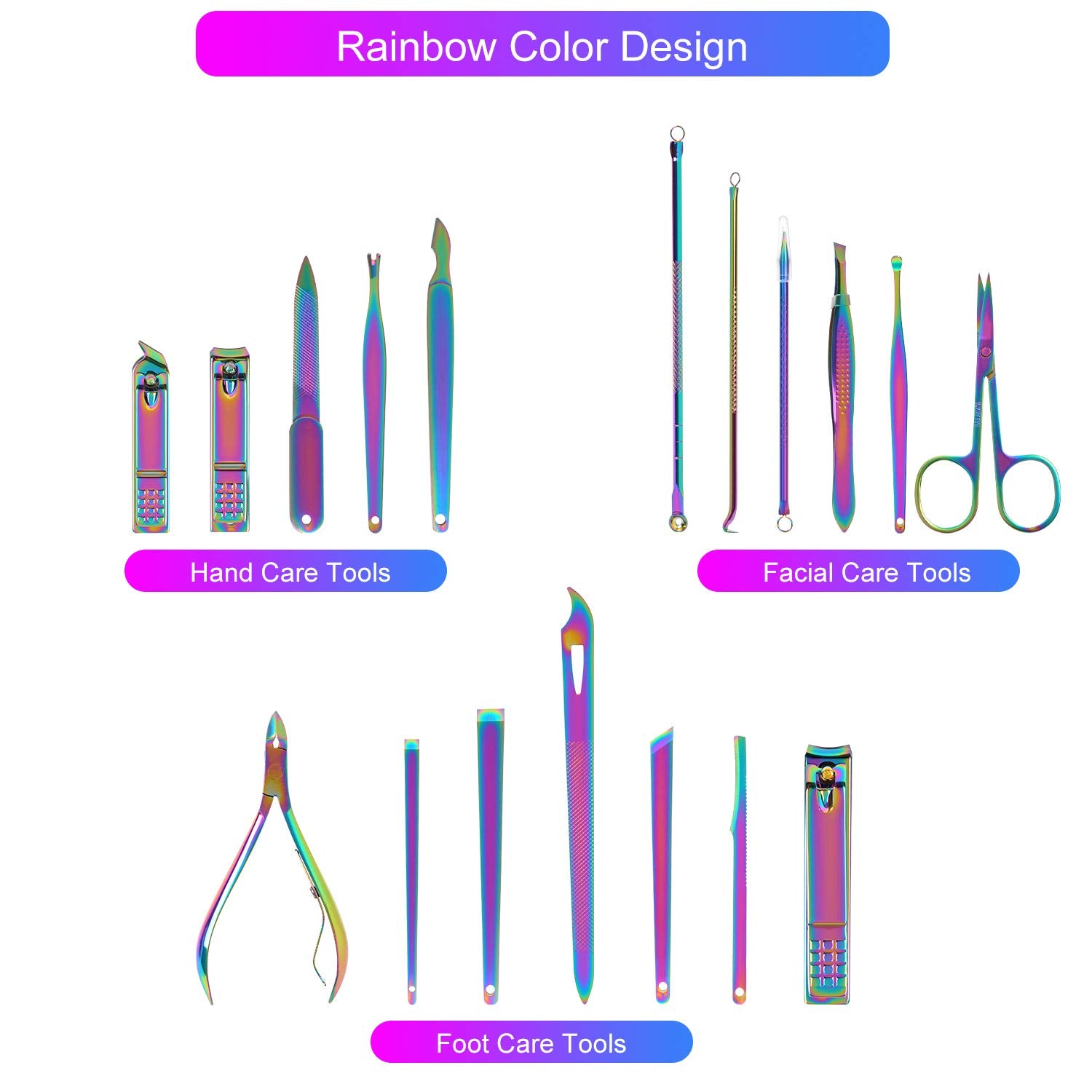 SFYDOM Rainbow manicure kit ear pick for gentle cleaning
