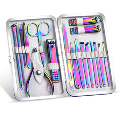 SFYDOM Rainbow manicure kit nails with precise nail clippers for clean trimming