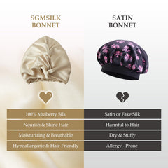 SGMSILK bonnet helps reduce frizz for smoother morning hair