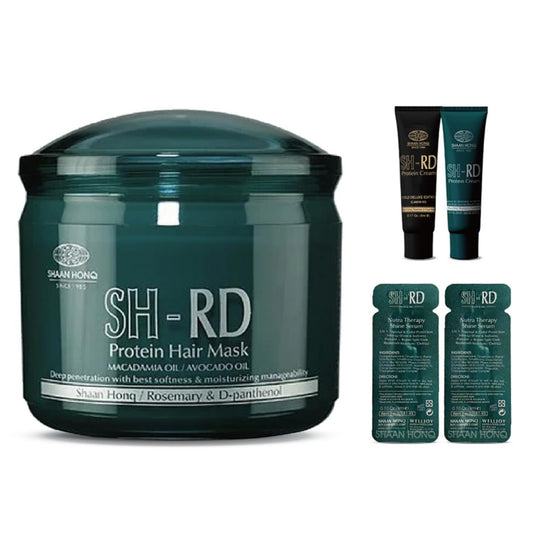 SH-RD Hair Mask bottle showing deep conditioning for lasting moisture