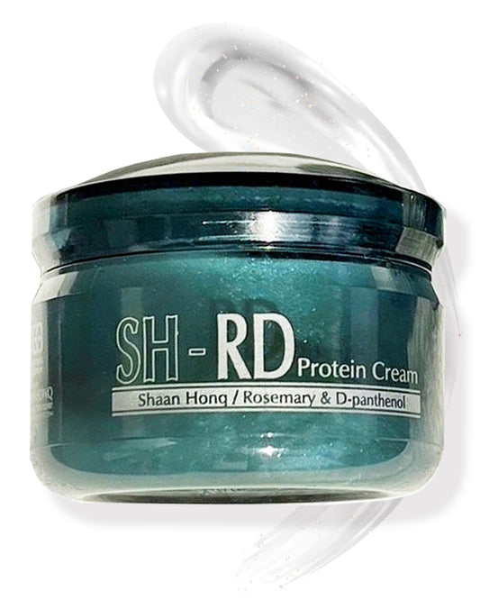 SH-RD Protein Cream bottle pour showing easy, mess-free application benefits