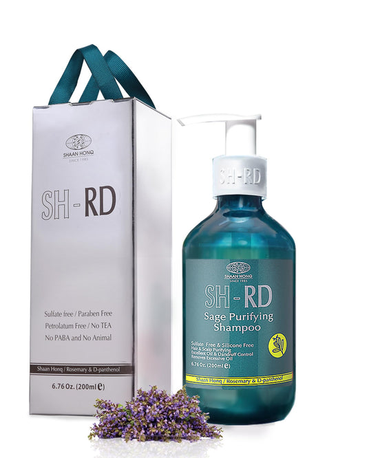 SH-RD Sage Purifying Shampoo bottle provides a refreshing cleanse for oily scalps.