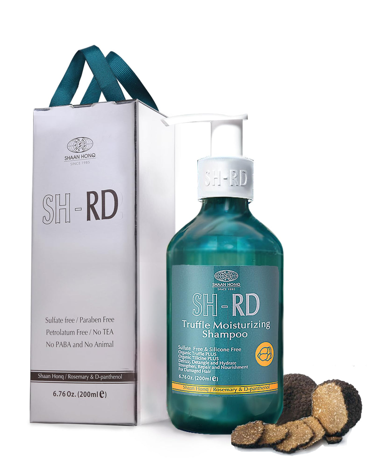 SH-RD Truffle Moisturizing Shampoo bottle highlights rich hydration for dry hair