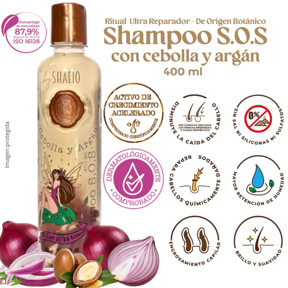 SHAEIO Ritual Botanico Onion Shampoo argan oil drops for intense conditioning