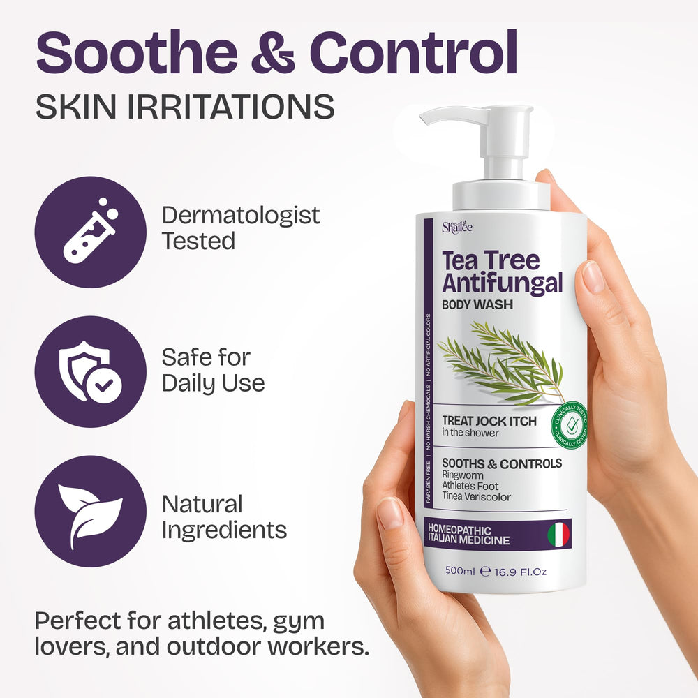 Rich foam from Shailee Tea Tree Body Wash for a thorough cleanse.